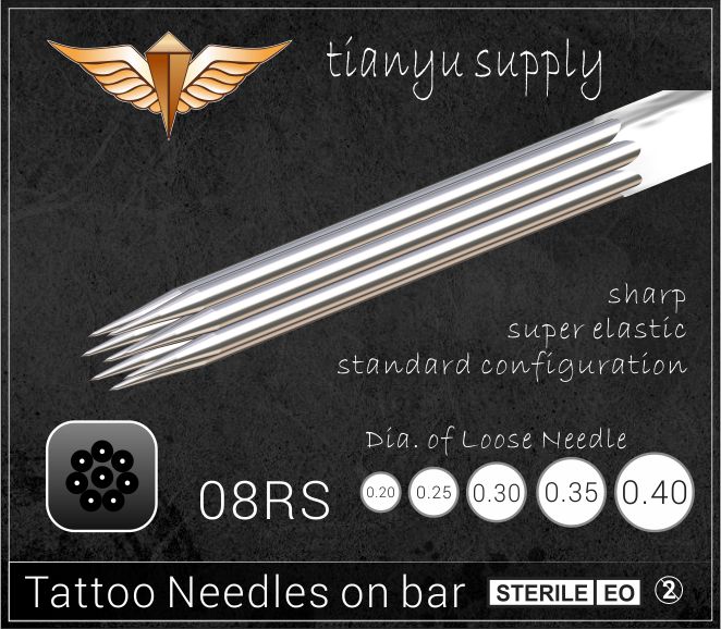 8-Round Shader Premade Sterilized Tattoo Needle on Bar