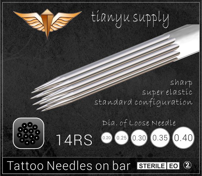 14-Round Shader Premade Sterilized Tattoo Needle on Bar
