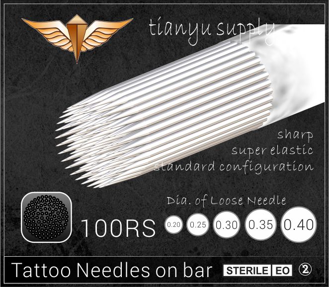 100-Round Shader Premade Sterilized Tattoo Needle on Bar