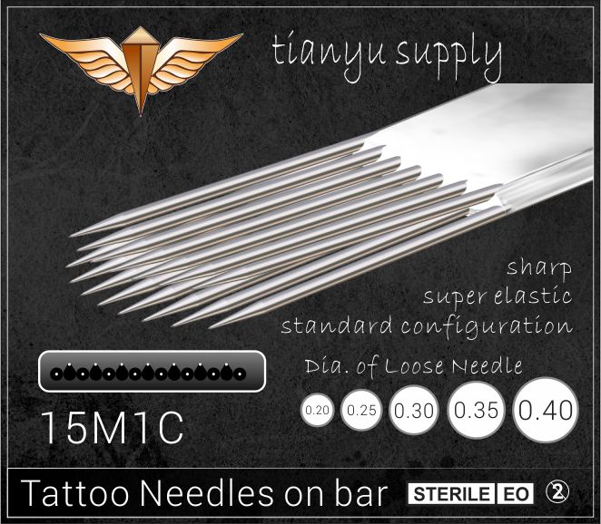 15-Curved Magnum Premade Sterilized Tattoo Needle on Bar