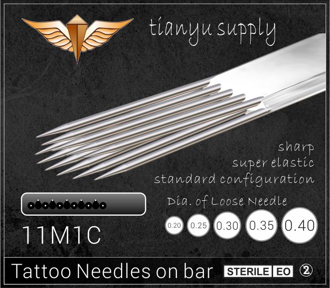 11-Curved Magnum Premade Sterilized Tattoo Needle on Bar
