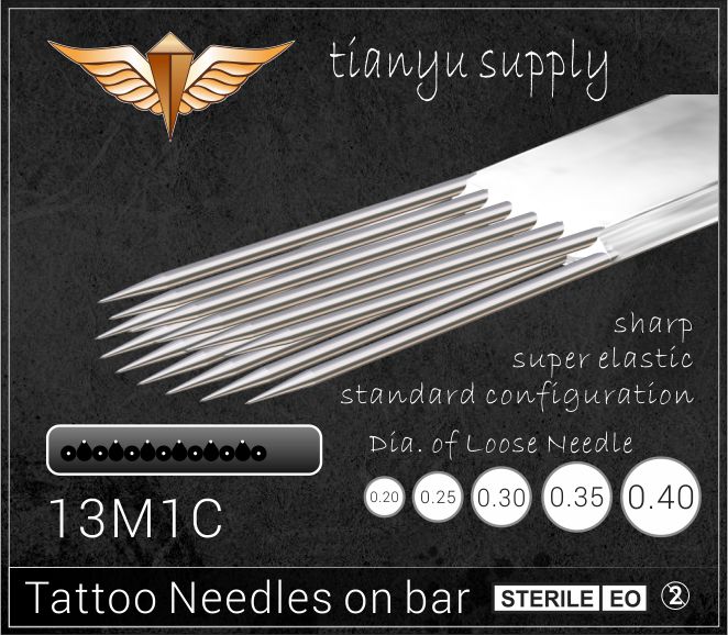13-Curved Magnum Premade Sterilized Tattoo Needle on Bar