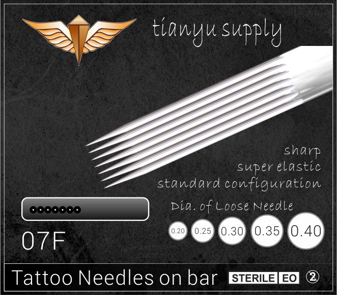 7-Flat Premade Sterilized Tattoo Needle on Bar