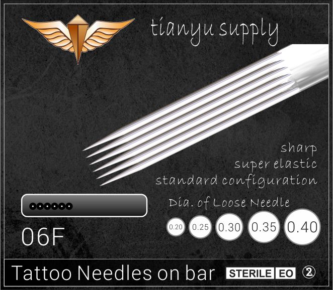 6-Flat Premade Sterilized Tattoo Needle on Bar