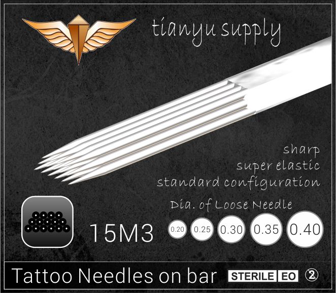 15-Triple Magnum Premade Sterilized Tattoo Needle on Bar