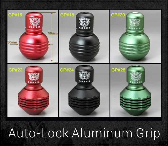 Auto-Lock Aluminum Tattoo Grip-GP#16,18,20,22,24,26